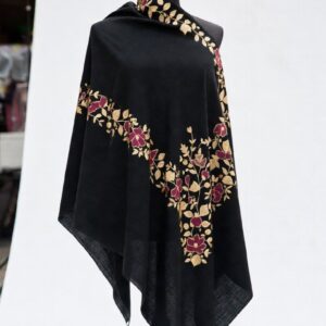 Embroidered Black Shawl